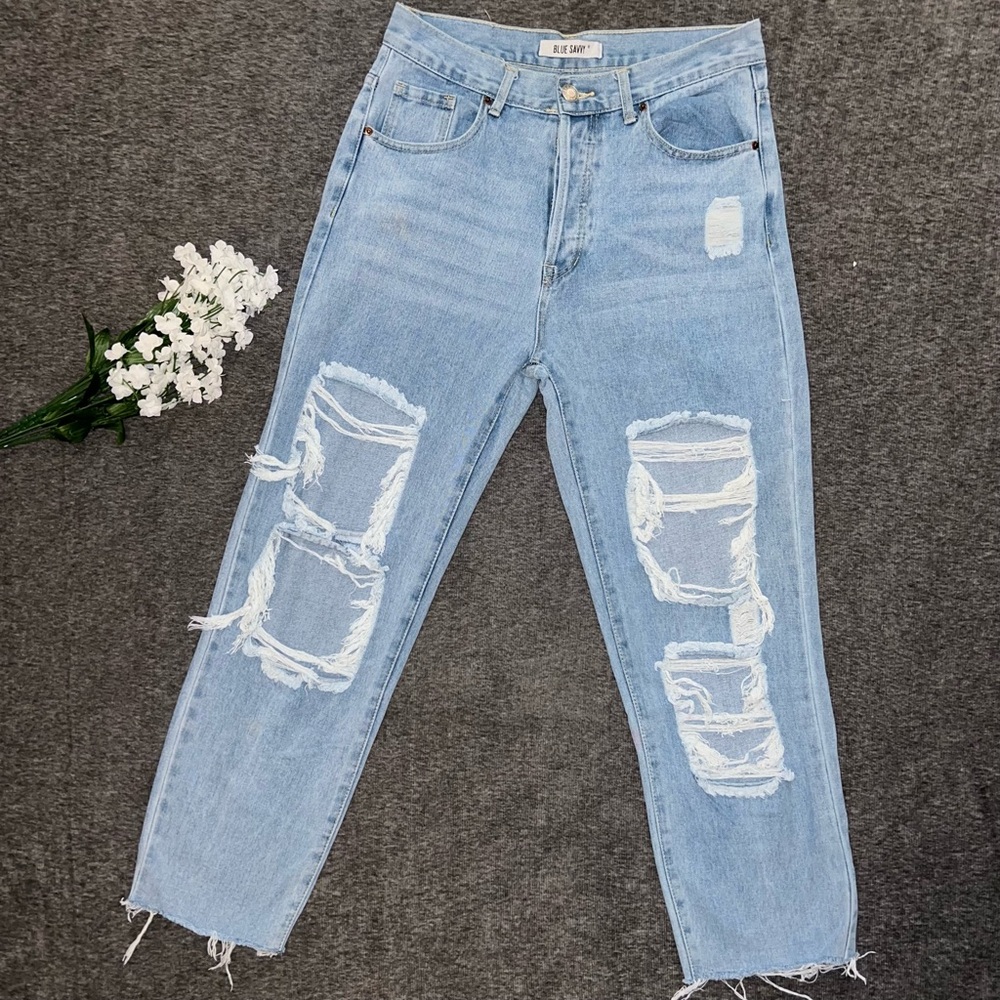 Distressed Light Blue Women's Jeans
